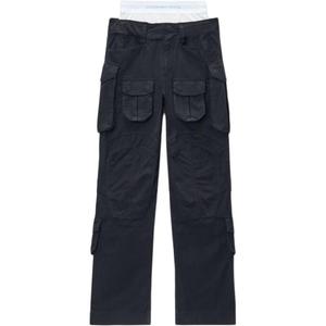 Брюки с логотипом на поясе Alexander Wang, Asphalt