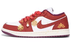 Jordan Баскетбольные кроссовки Air 1 с антискользящим и износостойким покрытием, винтажные, женские, ярко-красные