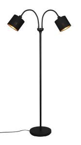 Торшер MeineWunschleuchte 2 flammig Stoff Schwarz-Gold, черный/золотой
