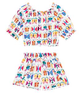 Комплект из хлопкового топа и шорт Borbo Cosmo Fábula, Est Borbocosmo Fundo Off