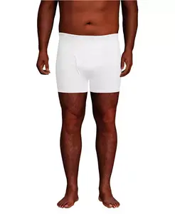 Большие и высокие боксеры-слипы из трикотажа, 3 шт Lands' End, белый