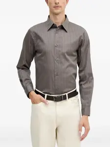Полосатая рубашка на пуговицах Armani Exchange, серый
