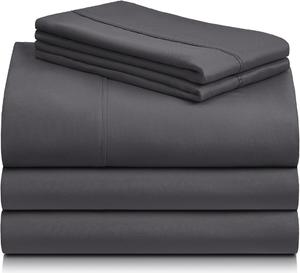 Комплект постельного белья LuxClub, 5 предметов, 274х260/100х203/51х91 см, темно-серый
