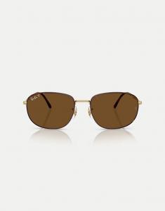 Солнцезащитные очки Ray-Ban Rb3754 с прямоугольными поляризованными линзами коричневого цвета, матовый оттенок «гавана» на матовом покрытии Arista G.