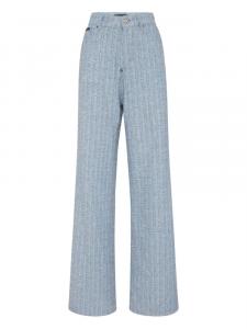 Philipp Plein широкие джинсы из твида, синий