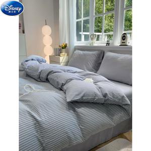 Disney Комплект постельного белья 1,8 м, 4 предмета: пододеяльник 200x230 см, простыня, 2 наволочки, полосатый светло-серый
