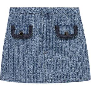 Рваная джинсовая мини-юбка self portrait Self-portrait, синий