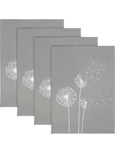 Набор из 4 хлопковых кухонных полотенец с рисунком одуванчика  Erwin Müller, Pusteblume