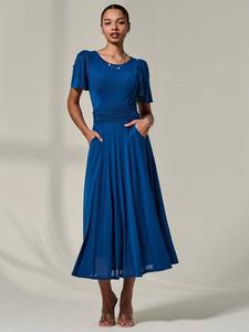 Платье миди Flare Mesh Jolie Moi, Teal