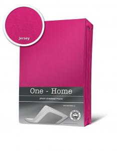 Простыня на подгонке пурпурно-розовая 180 х 200 см - трикотаж 200 х 200 см One-Home, розовый