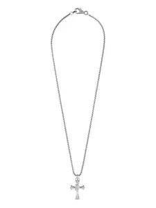 Цепочка с кулоном-крестом Plein Valentine Philipp Plein, серебристый
