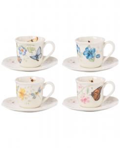 Набор для эспрессо «Butterfly Meadow» (чашка и блюдце), на 4 персоны Lenox, мультколор