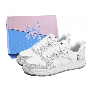 YUZHAOLIN Скользоустойчивые водонепроницаемые износостойкие утепленные низкие скейтерские кроссовки мужские бело-серебристые [Коробка], цвет White Silver[Box]