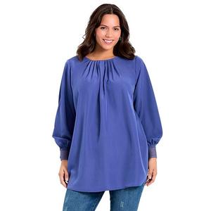 Женская блузка-крестьянка в плюс размере с плиссировкой Avenue, Deep Dusk