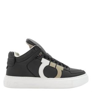 Мужские высокие кроссовки Gancini из телячьей кожи черного цвета Salvatore Ferragamo, черный