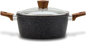 Кастрюля NAVA NATURE с крышкой, гранитное покрытие, 24 см, 4 л, для газовых и индукционных плит Nava