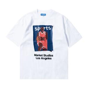 Футболка Market Illustrated Basketball T-Shirt 'White', белый