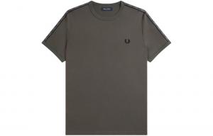 Футболка с контрастной отделкой FRED PERRY, темно-серый