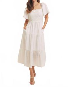 Платье-ярус «Георгина» белого цвета In February, белый