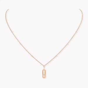 Колье Messika Move Uno Long, розовое золото/бриллианты