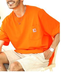Футболка рабочая с коротким рукавом, большими карманами и нашивкой с логотипом Carhartt, оранжевый