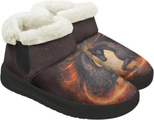 Женские зимние теплые сапоги с меховой подкладкой Удобные зимние ботинки для женщин Широкая колодка Ботильоны с нескользящей подошвой для походов Chririnla, Black Horse