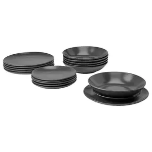 Набор тарелок Ikea Fargklar, 18 предметов, черный
