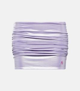 Мини-юбка из лайкры с рюшами The Attico, Lavander