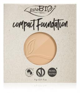 Компактная пудра - наполнитель SPF 10 puroBIO Cosmetics Compact Foundation, оттенок 01 9 г