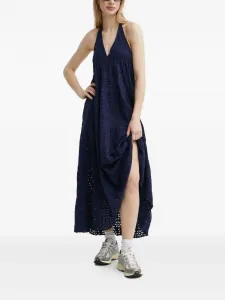 Платье макси с вырезом халтер Desigual, синий