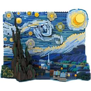 Набор строительных блоков Van Gogh, Moonlit Night Starry Sky, масляная живопись и витрина, 2316 деталей, 21333 LEGO