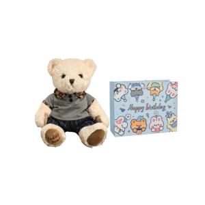 Толстовка с плюшевым мишкой Bear Teddy, высота 30 см Fat Fat Dragon, белый/серый