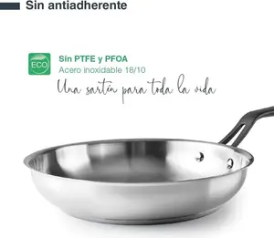 Сковорода из нержавеющей стали Lacor Origin - высокопроизводительная посуда для всех типов плит, включая индукционные. LACOR