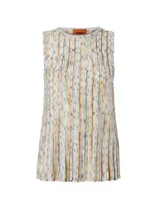 Топ с круглым вырезом, украшенный пайетками Missoni, бежевый