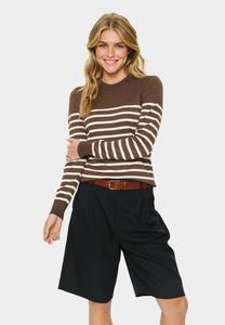 Джемпер Saint Tropez LS STRIPED, Fondue Fudge Rice Stripe/Brown