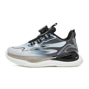 Детские кроссовки для бега на низком ходу с амортизацией, увеличенной высотой, легкие, устойчивые к истиранию из искусственной кожи Kids' WARRIOR, черный серый