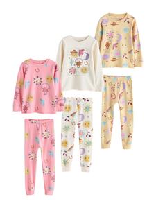 Next Пижама 'Snuggle' в бежевом, розовом, белом цвете