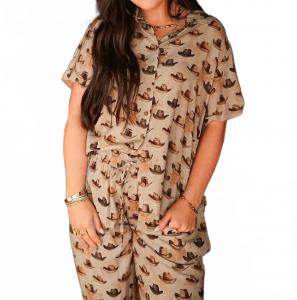 Топ с короткими рукавами Calamity бежевого цвета Layerz Clothing, коричневый