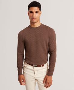 Мужской свитер Sainsy с круглым вырезом и вышивкой T-Stitch Ted Baker, Brown