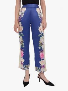 Атласные брюки amora с прямыми штанинами в цветочек Raishma, синий