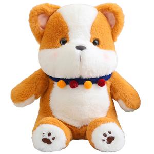 Плюшевая игрушка щенок корги хаски шерстяной мяч высота 25cm/35cm/45cm Barbne, коричневый