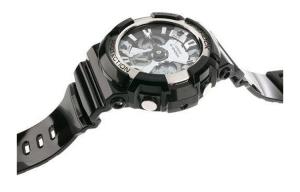 Мужские молодежные черные часы GA-200BW-1A CASIO