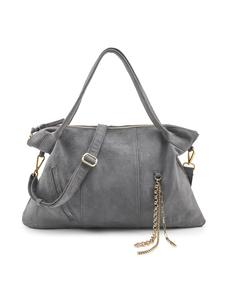 Сумка через плечо Velvet Wild, кожа, 59 см, темно-серого цвета FREDs BRUDER