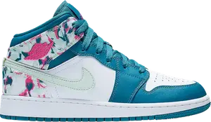 Кроссовки Air Jordan 1 Mid GS Paint Stroke, синий