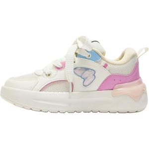 Нескользящие износостойкие низкие кроссовки для детей и подростков 361°KIDS, белый/розовый