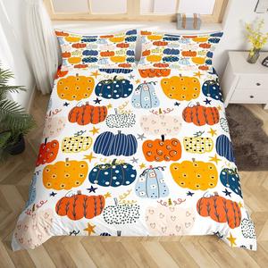 Erosebridal Комплект постельного белья Harvest с принтом кленовых листьев и тыкв в осенней тематике, Multi 30