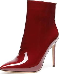 Женские ботильоны Castamere на высоком каблуке с острым носком, без застежки, с пряжкой, на шпильке 10 см, Patent Wine