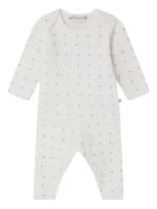 Комплект из топа и брюк с цветочным принтом Bonpoint, белый