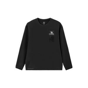 CAMEL Свитшот Capsule мужской черный с круглым вырезом Moderate Regular