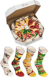 Носки Rainbow - Pizza Box - 4 pairs MIX Hawaii Italian Pepperoni Cotton - Made In Europe, мультиколор